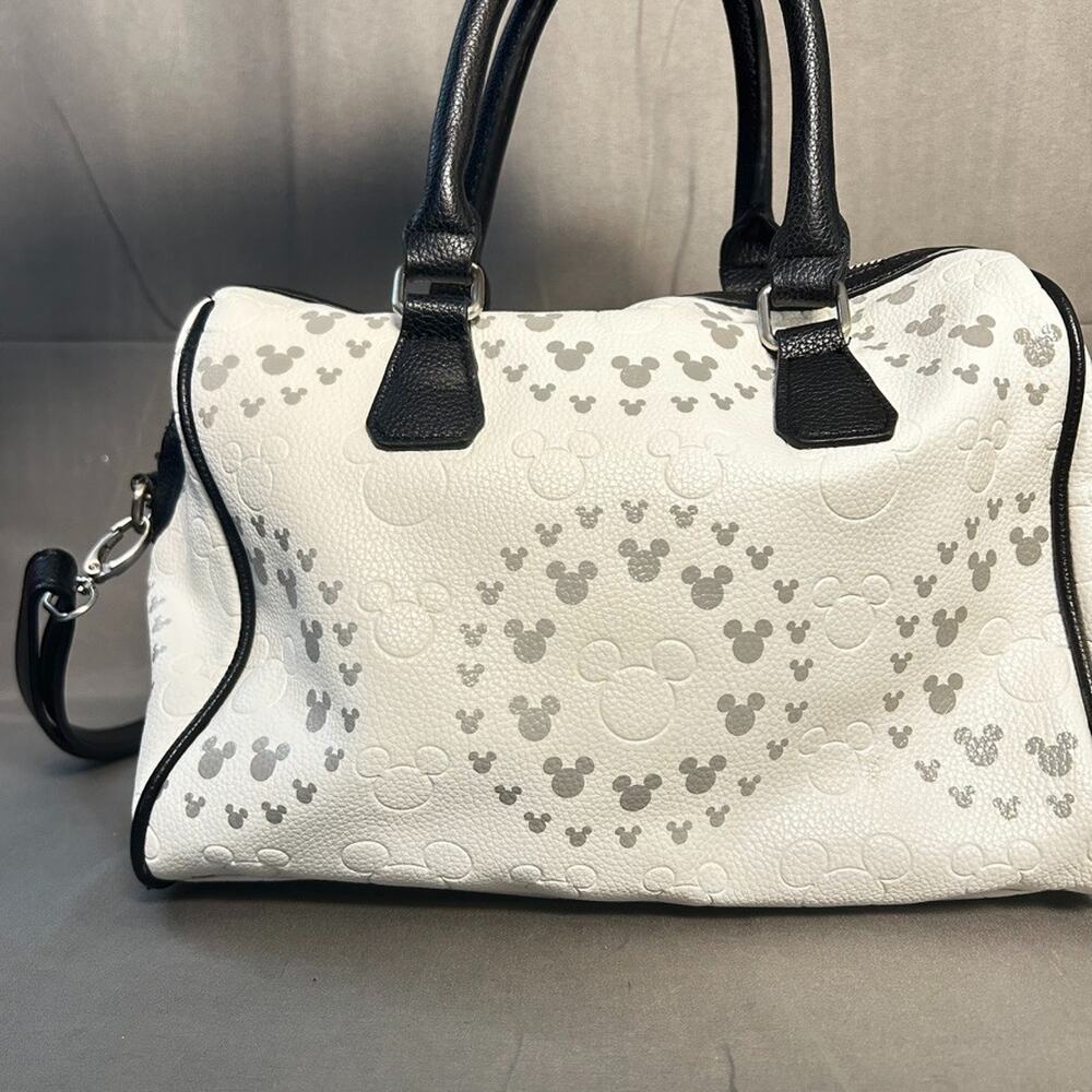 Official Disney Store Mickey Mouse Embossed Silhouette Satchel Bag Black & White